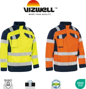 Warnschutz Bundjacke Arbeitsjacke Workwear Vizwell Signal Jacke Hi Viz - Bild 1 von 9