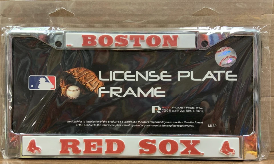 BOSTON RED SOX LOGO 6"X12" METAL LICENSE PLATE FRAME NEW RICO 👀 - Image 1 of 1