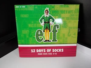 Men's Elf 15 Days of Socks Advent Calendar Christmas Size 6-12 NEW Buddy The Elf - Picture 1 of 6