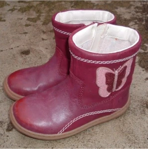 Junior girl burgundy red above ankle boot size 6½ F (EU 23.5) CLARKS - Picture 1 of 4