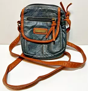 Joe Boxer Small Cross Body Bag Purse Pouch Black & Brown 8" X 7" X 1 " - Picture 1 of 3