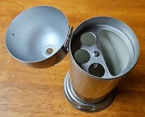 Brushed Nickel Tall Toothbrush Holder with Lid Holds 3 Toothbrushes & Toothpaste - Picture 1 of 5
