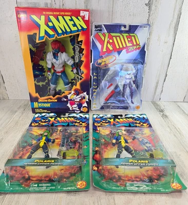 X-Men Action Figure Lot Mystique Deluxe, Jai-Lai, Polaris Toy Biz 1996 - Image 1 of 4