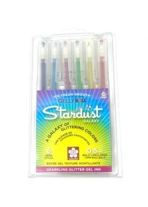 Juego de 6 bolígrafos de gel Sakura Gelly Roll Stardust Galaxy - 37903 tinta brillante Japón - Imagen 1 de 2