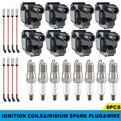 8X UF413 Ignition Coil+Iridium Spark Plug+Wire For 2007-2013 GMC Sierra 1500 5.3 - Image 1 of 4