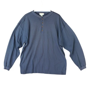 Vintage Banana Republic Safari Travel Henley Shirt Men Size L Gray Made USA 90s - Picture 1 of 14