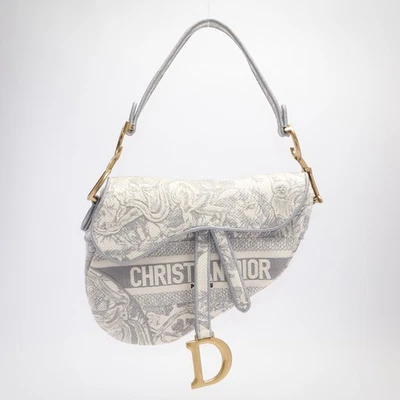 Christian Dior Saddle Handbag Logo Embroidered Oblique Canvas Medium - Image 1 of 4