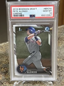 Pete Alonso 2016 1st Bowman Draft Chrome #BDC-92 PSA 10 New York Mets - Bild 1 von 2