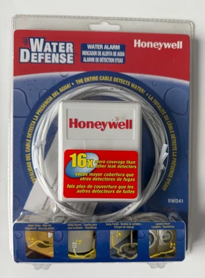 NIB Honeywell Water Leak Flood Defense Alarm Detector RWD41 Sink Laundry Heater - Image 1 of 2