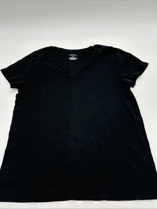 Merona T-Shirt Women 2X Large Black Solid ..#33331 - Picture 1 of 6