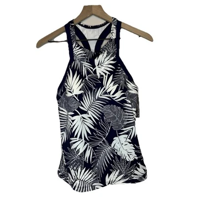 Traje de baño Jantzen Top para mujer grande azul blanco nuevo con etiquetas traje de baño tropical hoja de palma Foto 1 de 4