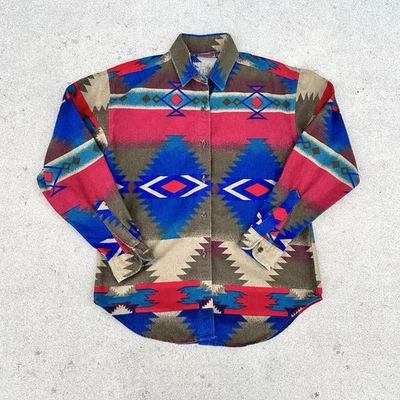 Vintage Woolrich Aztec Flannel Shirt Small 19x25  Southwestern Button Up 90s - Image 1 of 4
