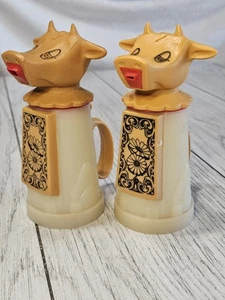 🐄🌸 Set of 2 RARE Vintage Whirley Moo Cow Creamers - Floral Edition🌸🐄 - Picture 1 of 10