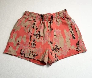 Gym Shark Women’s Shorts Size Small Graphic Camo Hot Coral Tan Brown - Picture 1 of 4