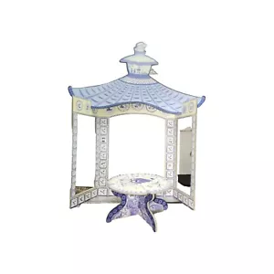 VTG Muffy Collection THE BLUE PAGODA All The Tea In China Pagoda And Tea Table - Picture 1 of 4