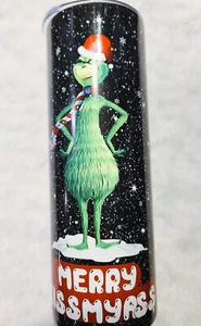 20oz. Stainless Steel Tumbler Merry KissmyA** Grinch - Picture 1 of 2