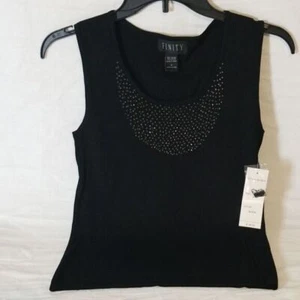 Finity Beaded Neckline Sleeveless Blouse New with Tags Size M - Picture 1 of 5