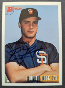 Robbie Beckett - Autographed 1993 Bowman Baseball Card -  San Diego Padres