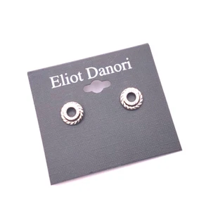 Hermosos aretes pequeños enchapados en plata pavimentados de cristal de diseñador Eliot Danori - Imagen 1 de 5