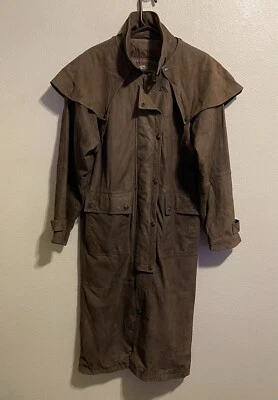 Винтажная куртка Wilsons приключение переплет кожи Duster пальто съемный плащ J1598 - Изображение 1 из 4