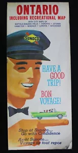 SUNOCO SERVICE STATION ONTARIO CANADA HIGHWAY ROAD MAP 1968 VINTAGE TRAVEL - Picture 1 of 4