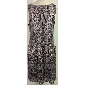 Vince Camuto Rose Gold Sleeveless Sequin Dress Women's 14 - Picture 1 of 3