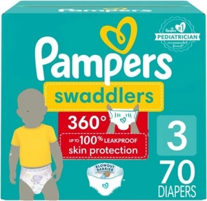 Pampers Swaddlers Size 3 Pull On Diaper 70ct, 360° Protection, Leakproof, Easy - Picture 1 of 4