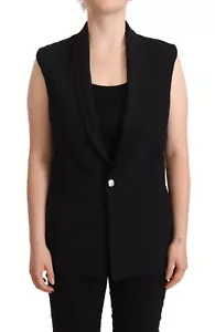 PHILOSOPHY DI ALBERTA FERRETTI Jacket Vest Black Sleeveless Blazer IT44/US10/L - Picture 1 of 9