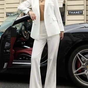Women's Blazer Suits Two Piece Solid Work Pant Suit for Women Business Office - Picture 1 of 3