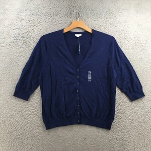 Old Navy Cardigan Womens XXL Blue V-Neck Button Front 3/4 Sleeves Casual NEW - Imagen 1 de 14
