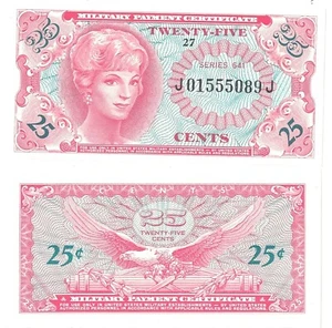 Military Payment Certificate Series 641 25 Cents Vietnam Era Uncirculated #5089 - Picture 1 of 1