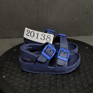Cat & Jack Double Hook & Loop Huaraches Toddler Sz 7 Blue Rear Strap Sandals - Picture 1 of 9