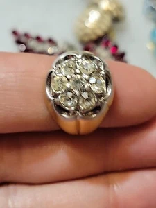 18KT HGE HEAVY GOLD ELECTROPLATED CZ RING SIZE 8.5 - Picture 1 of 12