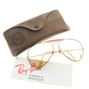 VTG 90's B&L Ray Ban x PLAYBOY Outdoorsman Gold Aviator Sunglasses Bunny 62/14 - Picture 1 of 16