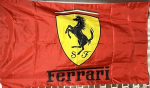 Rojo con Banner/Bandera Amarillo/Verde/Blanco/Negro Logo “FERRARI”-35” X 61” - Imagen 1 de 2