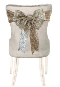 Luxury gold embroidered velvet Chair Sash (Christmas dining) - Picture 1 of 3