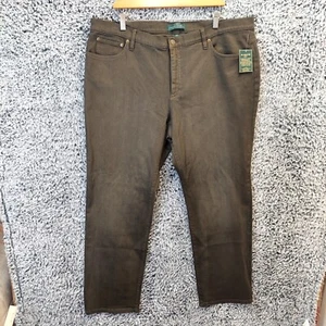 LRL Lauren Jeans Women 20W Green Modern Straight Slimming Fit High Rise NWT - Picture 1 of 10