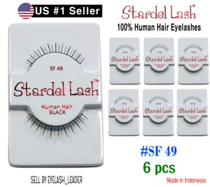 "6pz" Ciglia 100% Capelli Umani 6 "Stardel Lash" #SF 49 - Foto 1 di 3