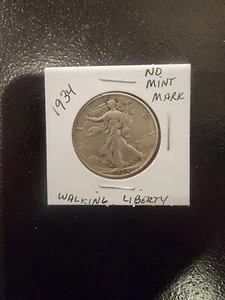 1934 Liberty Walking Half Dollar, no mint mark - Picture 1 of 2