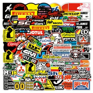 130Pcs Mixed Stickers Motocross Motorcycle Car ATV Racing Bike Helmet Decals Lot - Picture 1 of 7