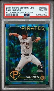 2024 Topps Chrome Update Paul Skenes #USC27 lampada lava blu verde /125 PSA 10! - Foto 1 di 2