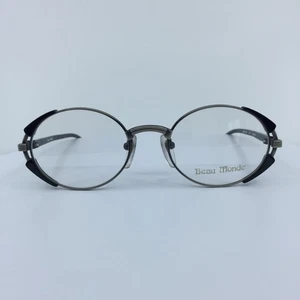 New Vintage Beau Monde Norwich Eyeglasses C. PTR Matte Grey Blk 50mm Made Japan - Picture 1 of 14