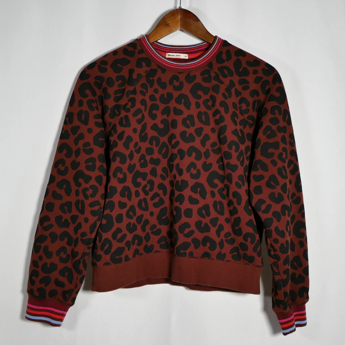 HIUPEB Women's Leopard Print Hoodie – Long Sleeve Pullover, Loose Fit, Side Pockets, Fleece Lined, S-XL Sizes
