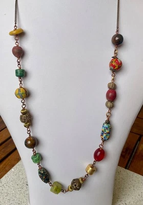 Halskette,alte, afrikanische Perlen,mittellang - Bild 1 von 4