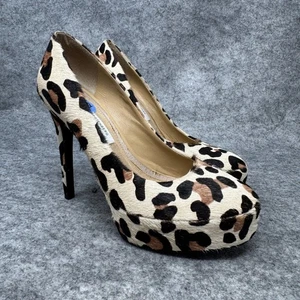 Zapatos de salón Diane Von Furstenberg con estampado de leopardo para mujer talla 7,5 pelo de pantorrilla beige de lujo - Imagen 1 de 10