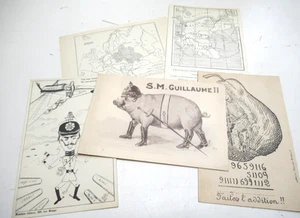 3 RARES CARTES POSTALESIllustrées CARICATURE ALLEMAGNE GUILLAUME II GUERRE 14-18 - Picture 1 of 5
