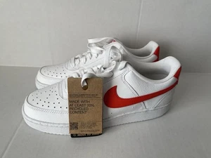 NIKE COURT VISION LOW NN White/Picante Red Men's Shoes DH2987-108 Size 9.5 - Picture 1 of 6