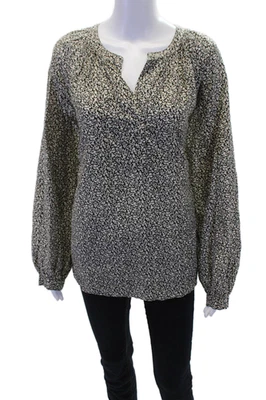 Blusa Joie Mujer Estampado Floral Medio Botón Mangas Largas Negra Blanca Talla Grande Foto 1 de 4