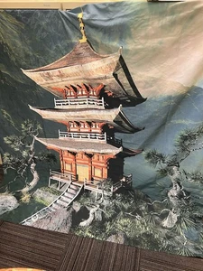 Zen Buddha Temple Shower Curtain - Picture 1 of 10
