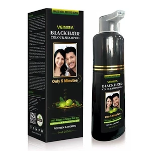 VEINIRA Black Hair Colour Shampoo For Men & Women, No ammonia 200ML Bottle pack - Picture 1 of 1